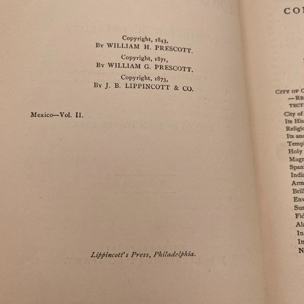1873 History Of The Conquest Of Mexico William H.‎ Prescott Vol. 1-3 Illustrated
